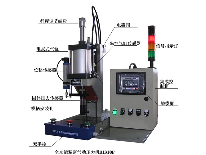 PLC控制壓力、位移監(jiān)控全功能氣動壓力機(jī)